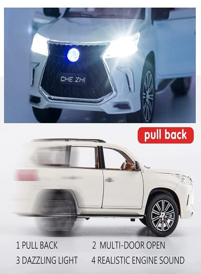 MIRTONICS 1:24 Scale Lx570 Toy Car for Kids Diecast Cars Metal Die Cast Model Car Light Sound Pull Back Openable Door - Image 4
